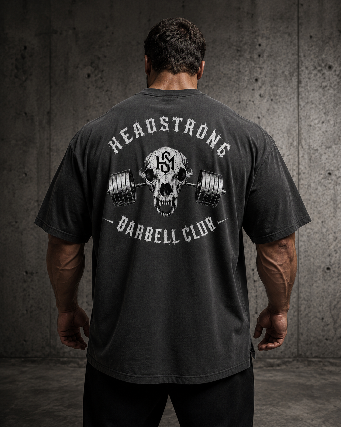 Oversized Headstrong Barbell faded t-shirt